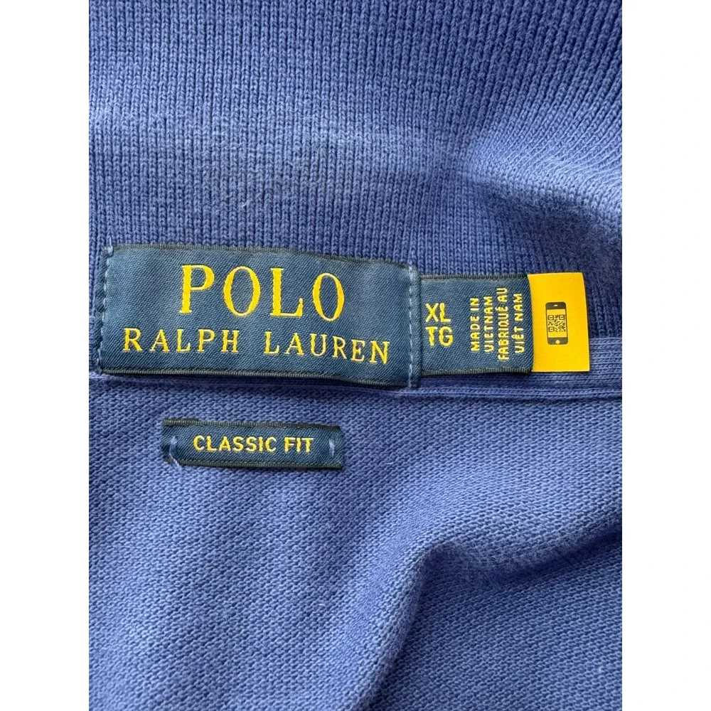 Polo Ralph Lauren Polo Shirt Mens XL Blue Classic Fit Pique Cotton Preppy S/S